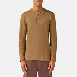 Dickies Henley Thermal Shirt, Dickies 3X/R Brown Duck